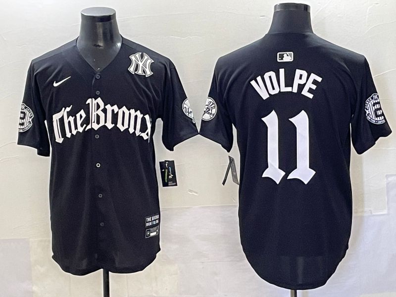Men 2025 New York Yankees 11 Volpe Black Five generations Joint Name Nike MLB Jersey style 9